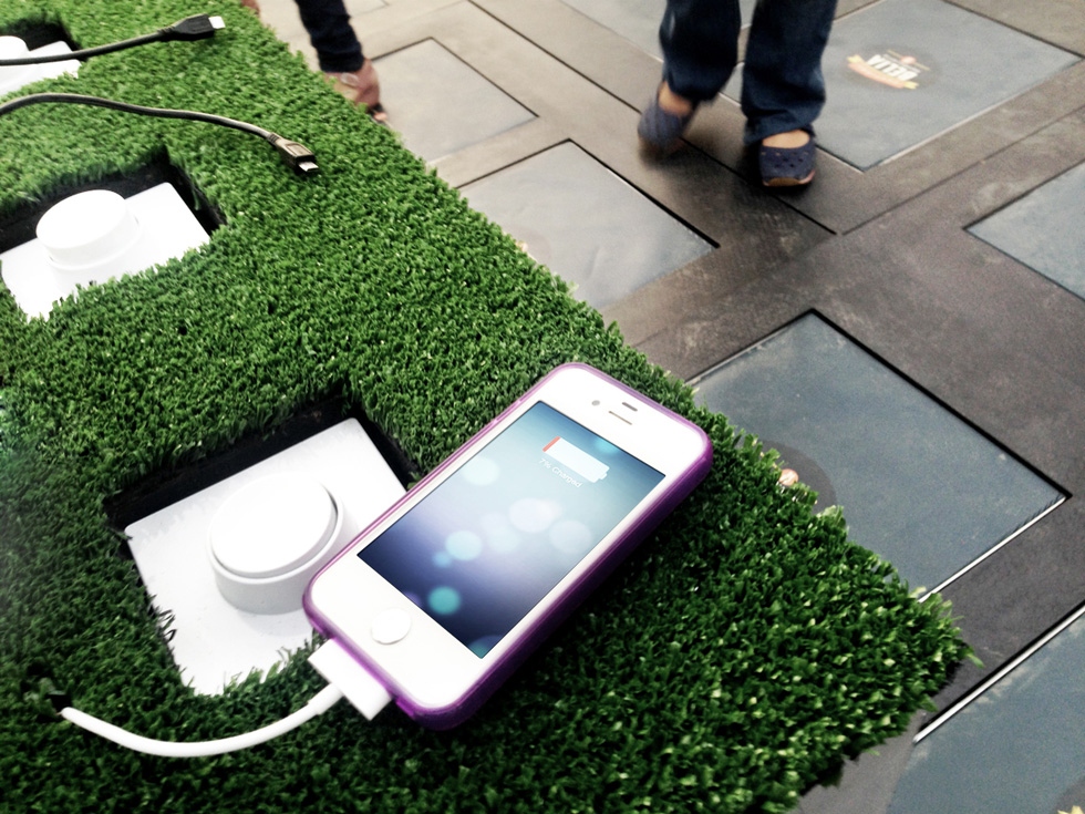interactive floor footsteps converting electricity