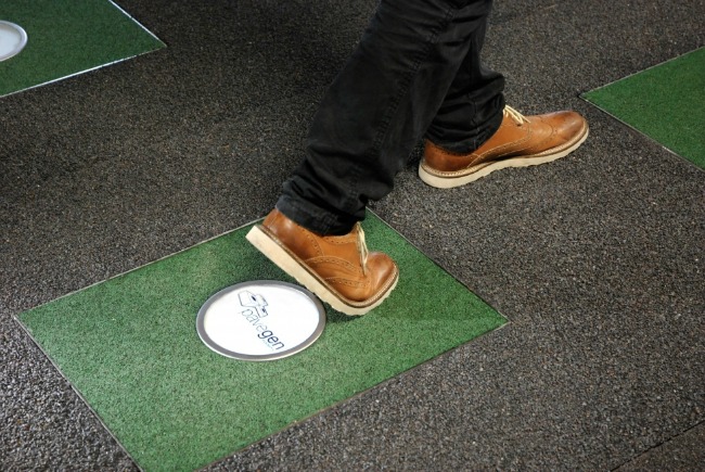 interactive floor footsteps converting electricity