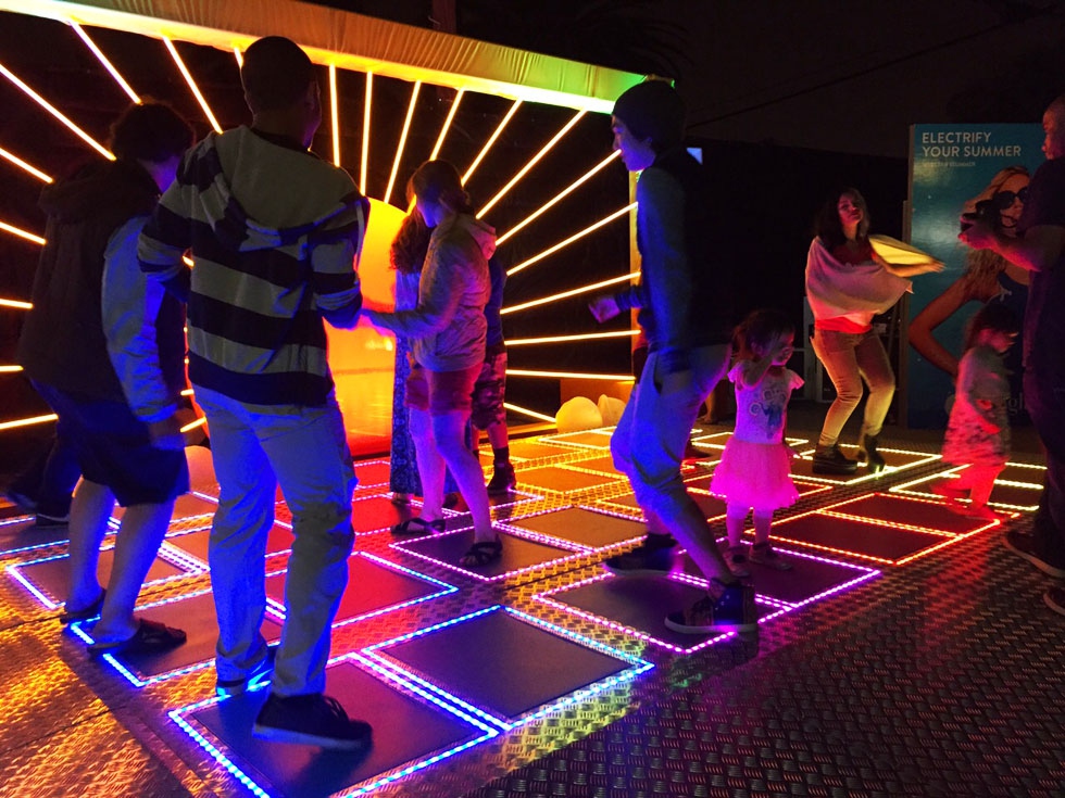 interactive floor footsteps converting electricity