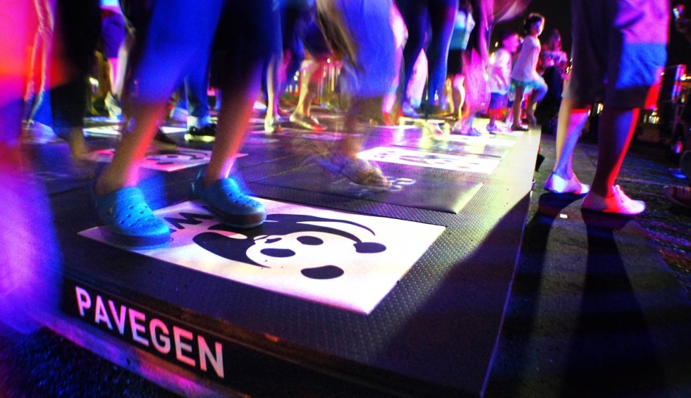 interactive floor footsteps converting electricity